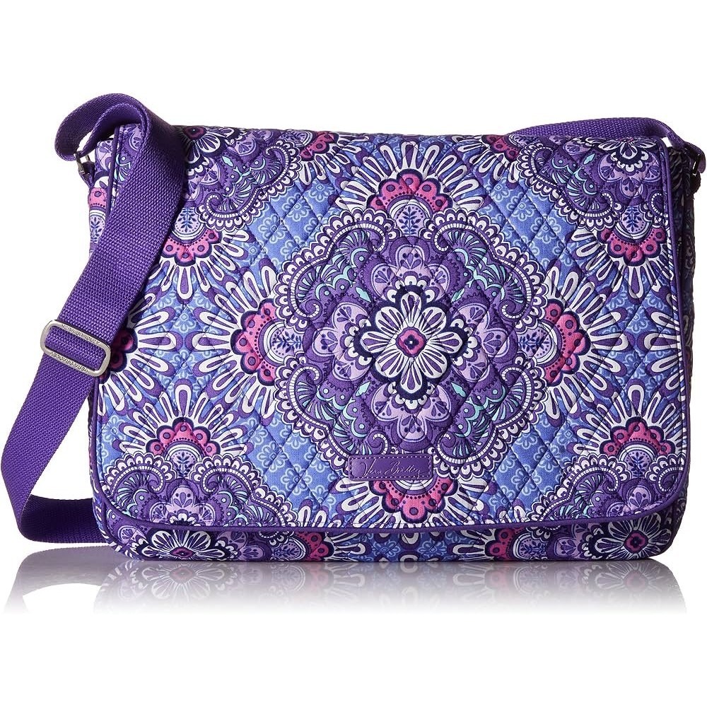 Vera Bradley Quilted Laptop Messenger Crossbody Bag – Retired Lilac Tapestry - Picture 11 of 13